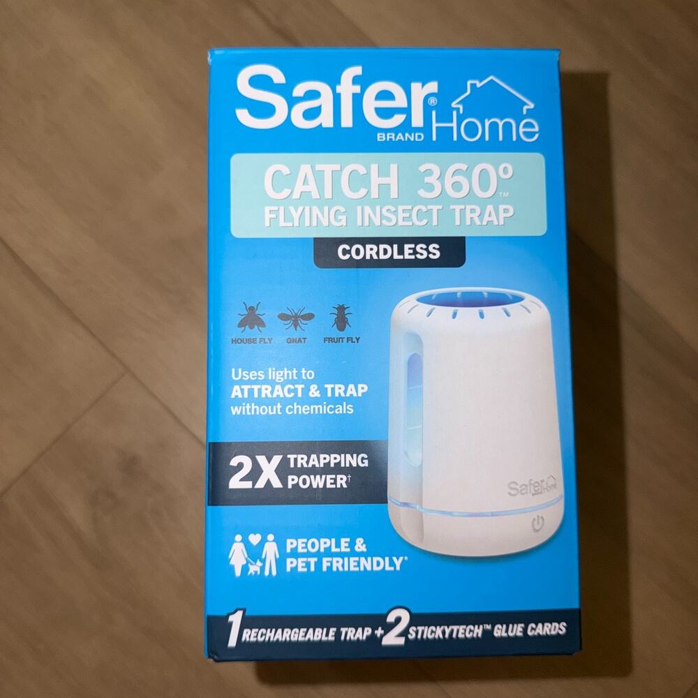 Safer Home Catch 360 Cordless Flying Insect Trap SH522 Rechargeable NEW